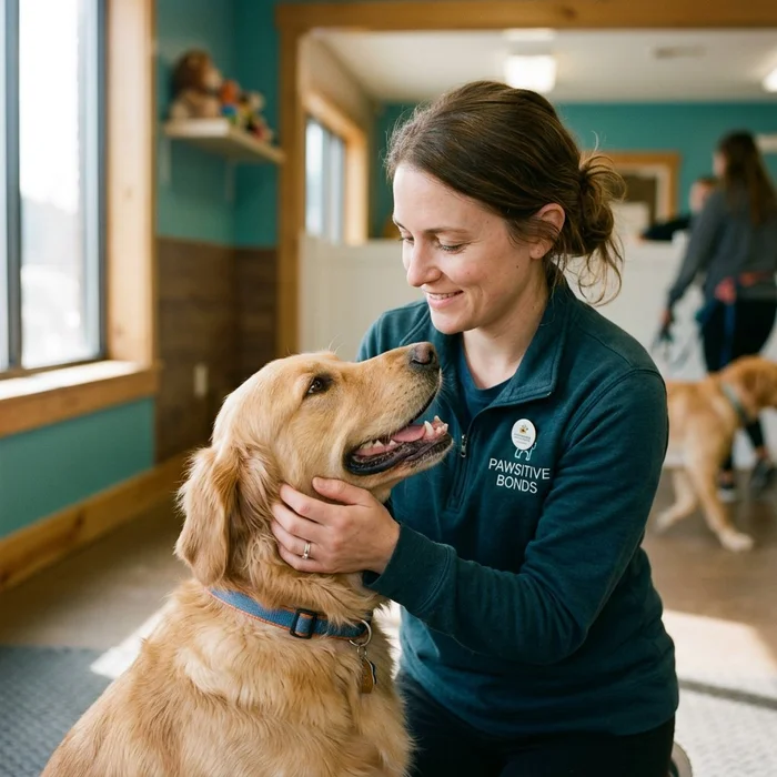 Certified counselor caring for a dog at Dog Daycare Durham